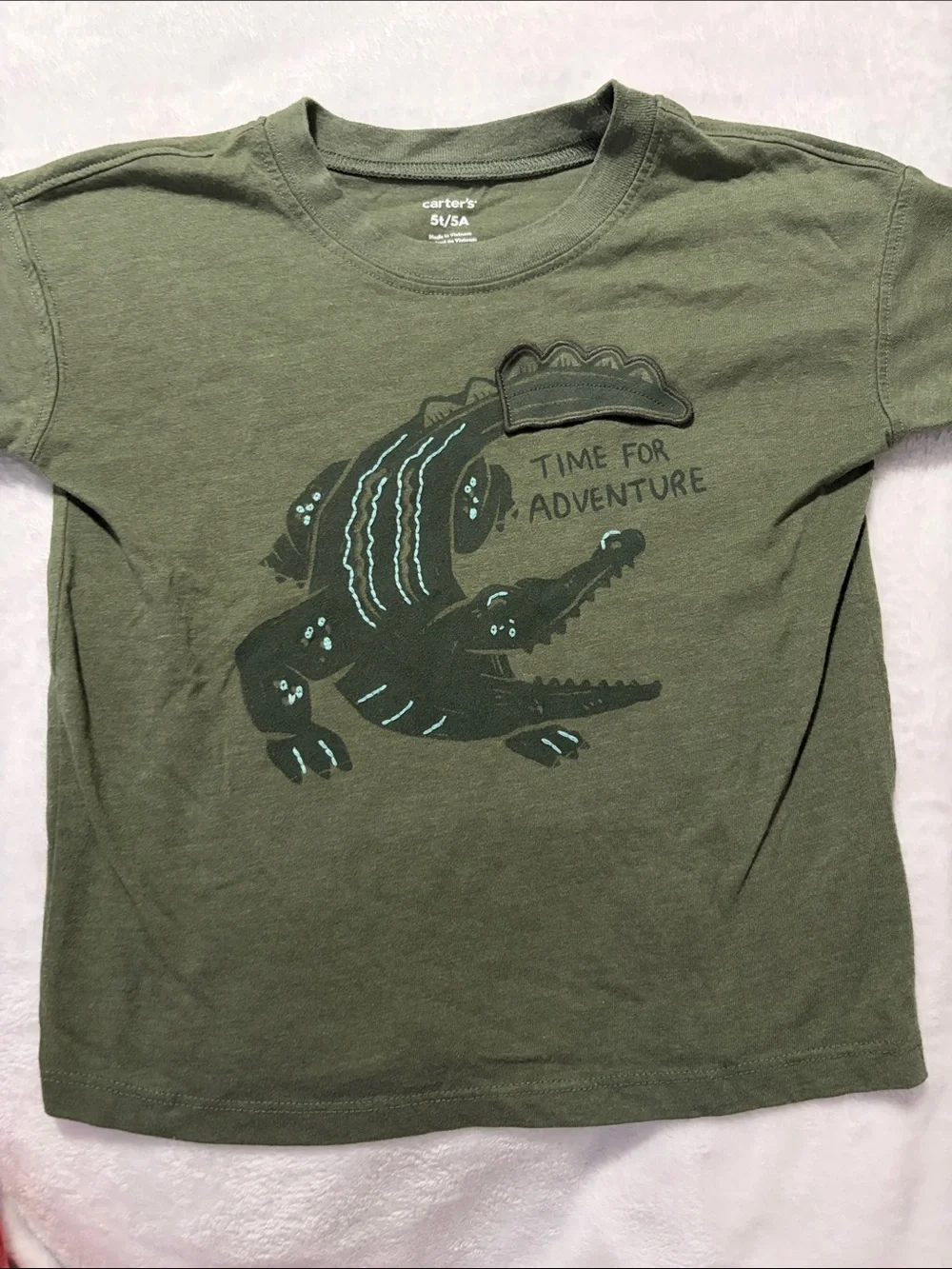 2 Carter's Coral Orange Submarine Graphic Short Sleeve Tee and a Green Tee